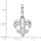 Sterling Silver De-Ani Rhodium-Plated Polished Medium Fleur De Lis Pendant