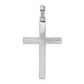 Sterling Silver De-Ani Rhodium-Plated Polished Front Textured Back Latin Cross Pendant