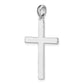 Sterling Silver De-Ani Rhodium-Plated Polished Front Textured Back Latin Cross Pendant