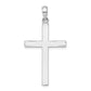 Sterling Silver De-Ani Rhodium-Plated Polished Front Textured Back Latin Cross Pendant