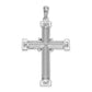 Sterling Silver De-Ani Rhodium-Plated Polished X-Center Latin Cross Pendant