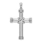 Sterling Silver De-Ani Rhodium-Plated Polished X-Center Latin Cross Pendant