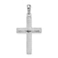 Sterling Silver De-Ani Rhodium-Plated Polished Tubular Latin Cross Pendant