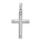 Sterling Silver De-Ani Rhodium-Plated Polished Tubular Latin Cross Pendant