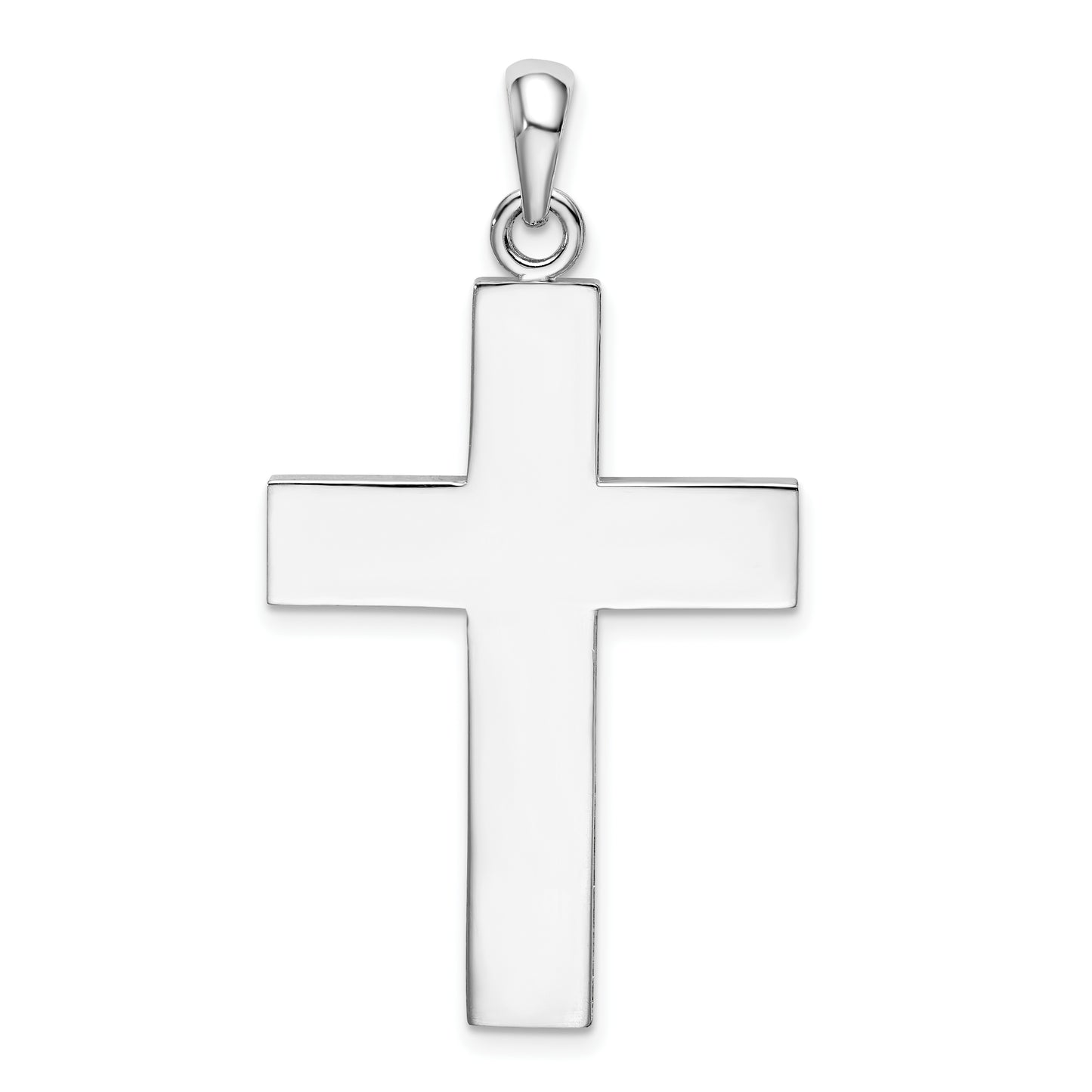 Sterling Silver De-Ani Rhodium-Plated Polished Large Latin Cross Pendant