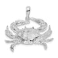 Sterling Silver De-Ani Rhodium-Plated Polished Blue Crab Pendant