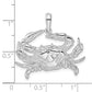 Sterling Silver De-Ani Rhodium-Plated Polished Blue Crab Pendant