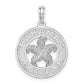 Sterling Silver De-Ani Rhodium-Plated Textured Bahamas With Starfish Pendant