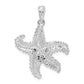 Sterling Silver De-Ani Rhodium-Plated Polished Pierced Starfish Pendant