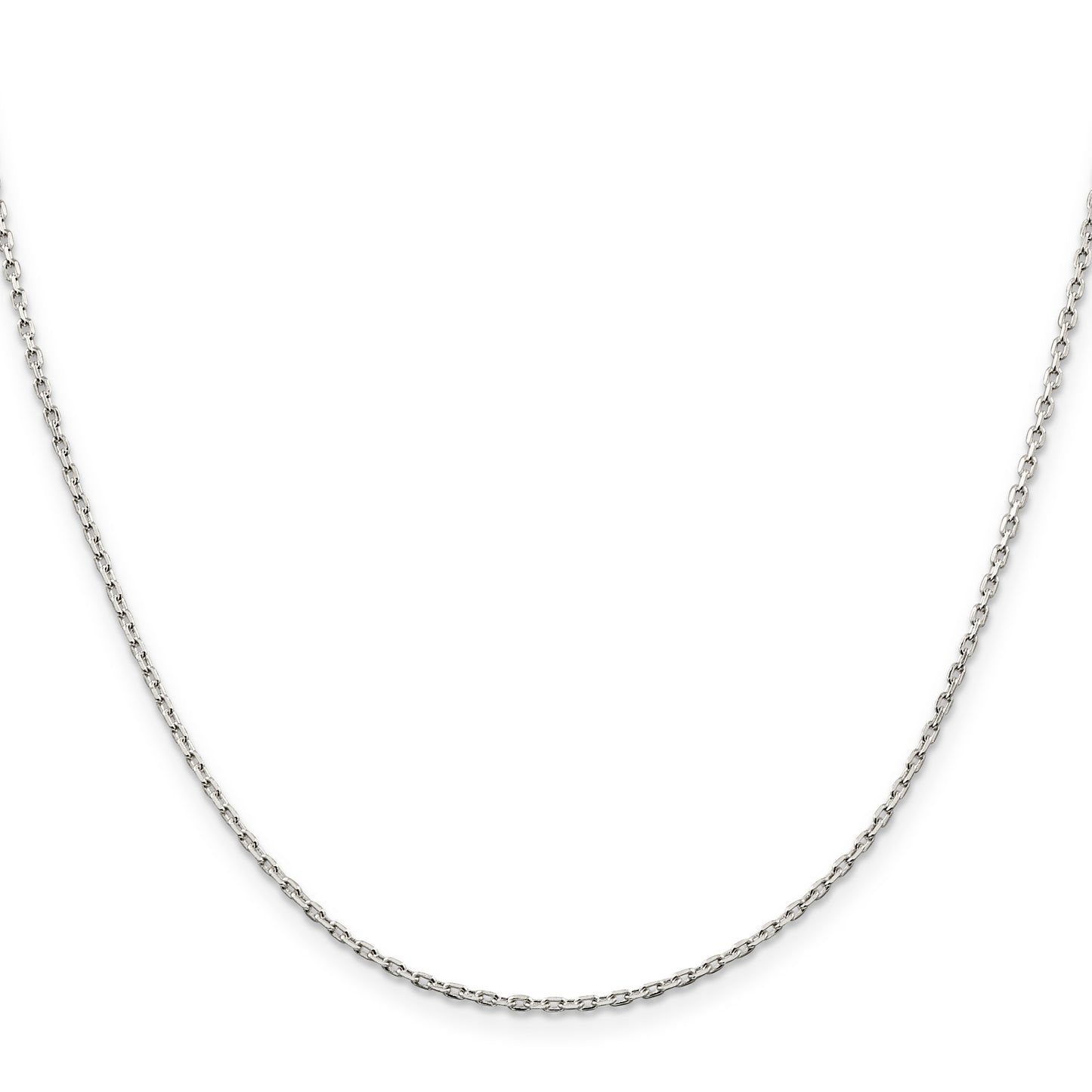 22 Inch Sterling Silver 1.5mm Beveled Oval Cable Chain