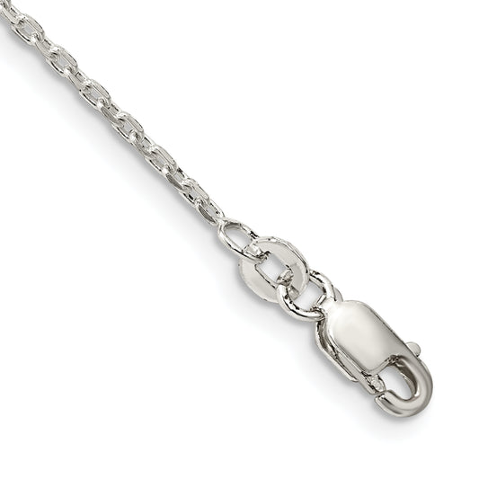 7 Inch Sterling Silver 1.5mm Beveled Oval Cable Chain