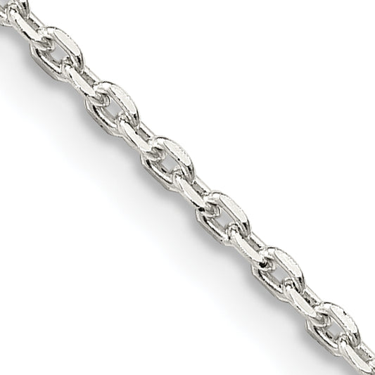 14 Inch Sterling Silver 1.5mm Beveled Oval Cable Chain