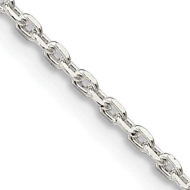 28 Inch Sterling Silver 1.5mm Beveled Oval Cable Chain