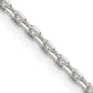 20 Inch Sterling Silver 2mm Beveled Oval Cable Chain