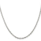 18 Inch Sterling Silver 2.75mm Beveled Oval Cable Chain W/2In Ext.