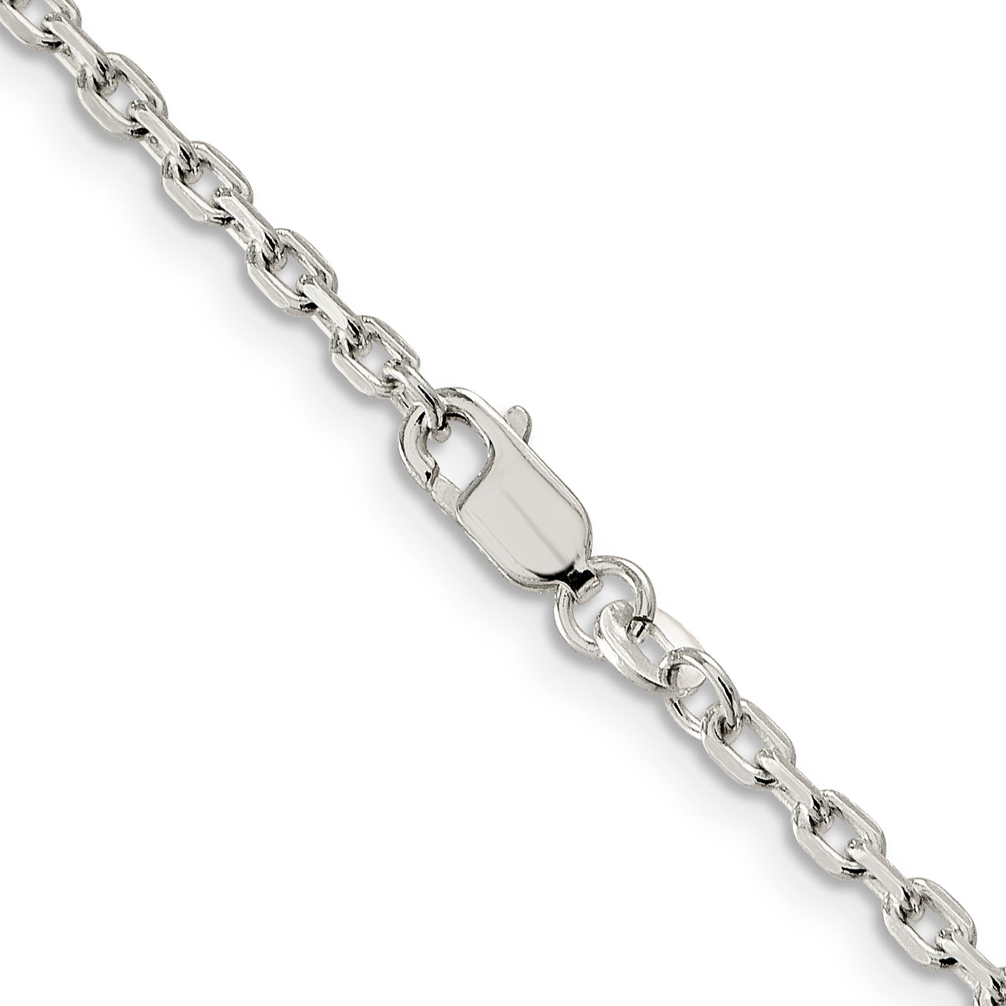 16 Inch Sterling Silver 2.75mm Beveled Oval Cable Chain