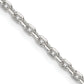 18 Inch Sterling Silver 2.75mm Beveled Oval Cable Chain W/2In Ext.