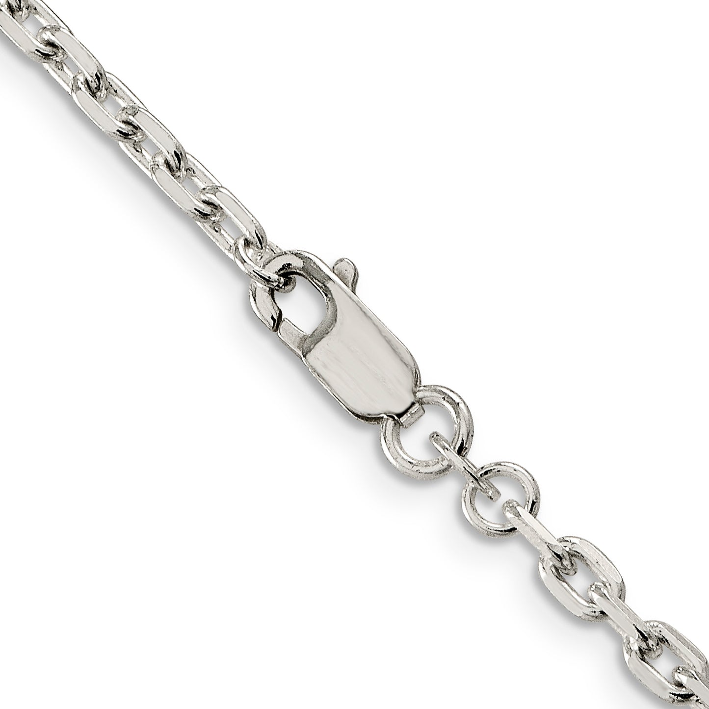 24 Inch Sterling Silver 3.25mm Beveled Oval Cable Chain