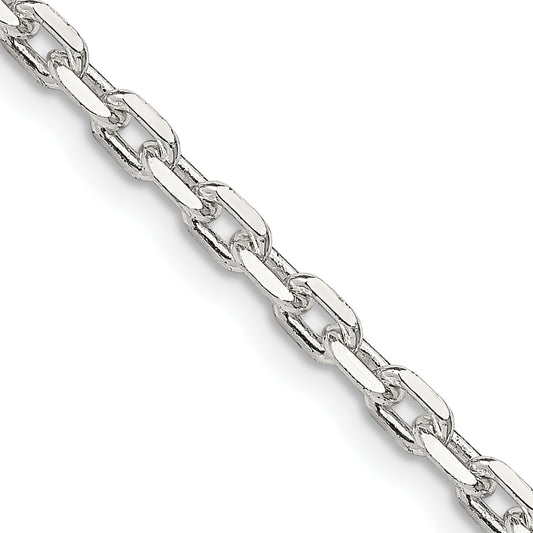 16 Inch Sterling Silver 3.25mm Beveled Oval Cable Chain