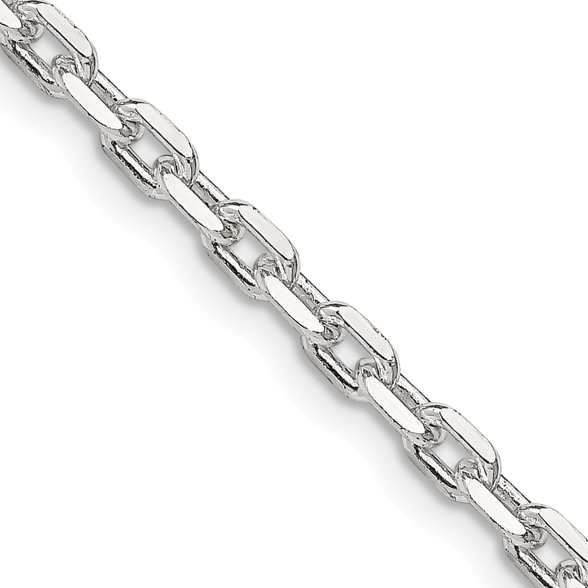 24 Inch Sterling Silver 3.25mm Beveled Oval Cable Chain