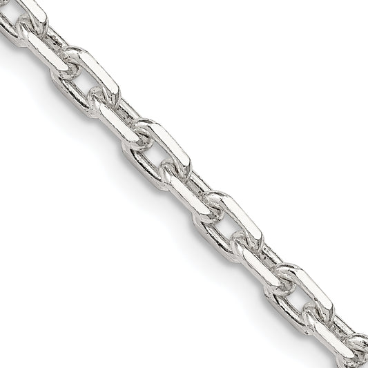 16 Inch Sterling Silver 3.95mm Beveled Oval Cable Chain