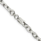 24 Inch Sterling Silver 4.9mm Beveled Oval Cable Chain