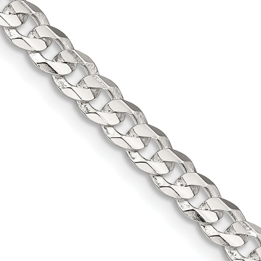 20 Inch Sterling Silver 4.5mm Concave Beveled Curb Chain