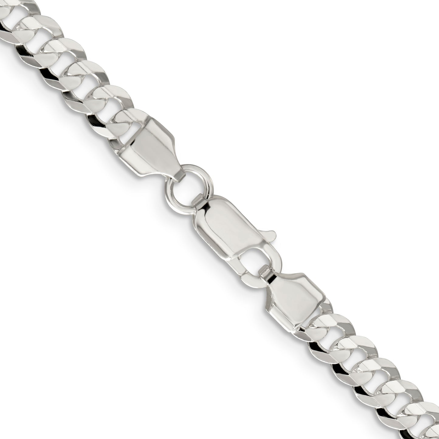 16 Inch Sterling Silver 5.65mm Concave Beveled Curb Chain