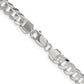 30 Inch Sterling Silver 6.75mm Concave Beveled Curb Chain