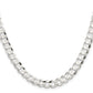 20 Inch Sterling Silver 7.8mm Concave Beveled Curb Chain