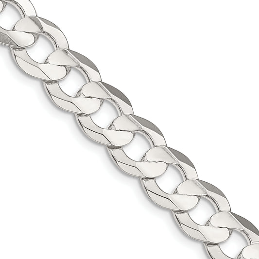 20 Inch Sterling Silver 9.75mm Concave Beveled Curb Chain