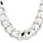 22 Inch Sterling Silver 15.75mm Concave Beveled Curb Chain