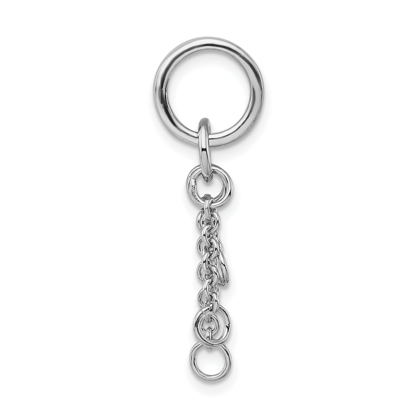 Sterling Silver Amore La Vita Rhodium-Plated Polished Circle With Cable Chain Dangles Charm Carrier Pendant