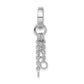 Sterling Silver Amore La Vita Rhodium-Plated Polished Circle With Cable Chain Dangles Charm Carrier Pendant