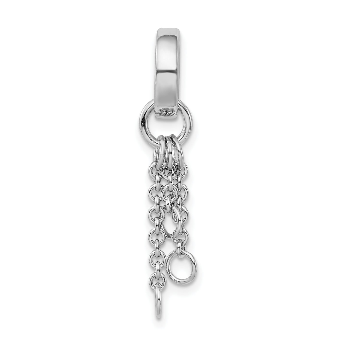 Sterling Silver Amore La Vita Rhodium-Plated Polished Circle With Cable Chain Dangles Charm Carrier Pendant