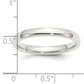 Sterling Silver 3mm Comfort Fit Size 10 Band