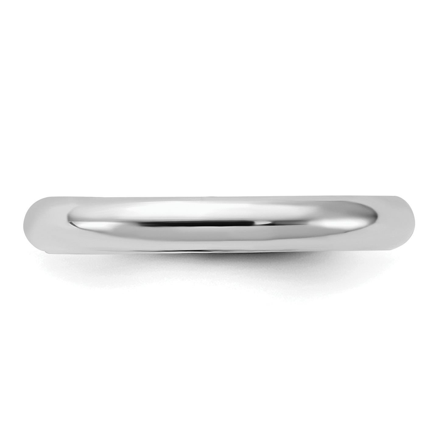 Sterling Silver Rhodium-Plated 3mm Comfort Fit Size 12.5 Band