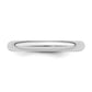 Sterling Silver Rhodium-Plated 3mm Comfort Fit Size 12.5 Band