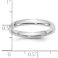 Sterling Silver Rhodium-Plated 3mm Comfort Fit Size 13 Band