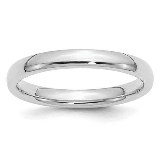 Sterling Silver Rhodium-Plated 3mm Comfort Fit Size 13 Band