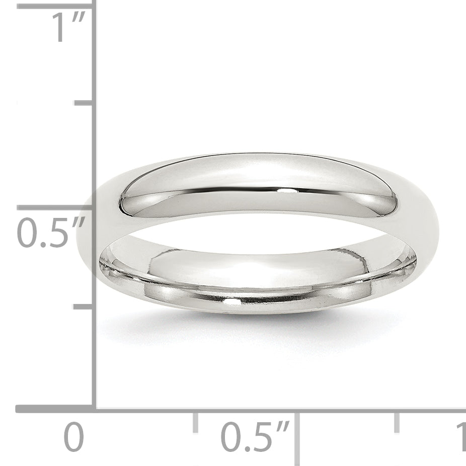 Sterling Silver 4mm Comfort Fit Size 10 Band