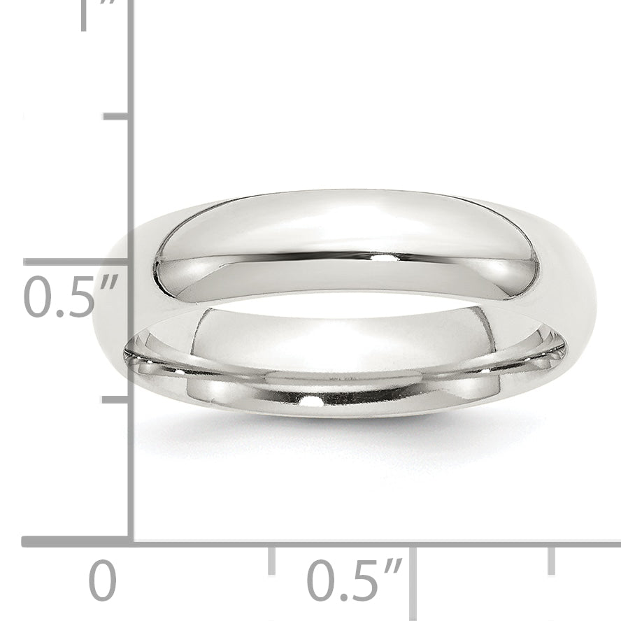 Sterling Silver 5mm Comfort Fit Size 10 Band