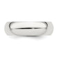 Sterling Silver Rhodium-Plated 6mm Comfort Fit Size 13.5 Band