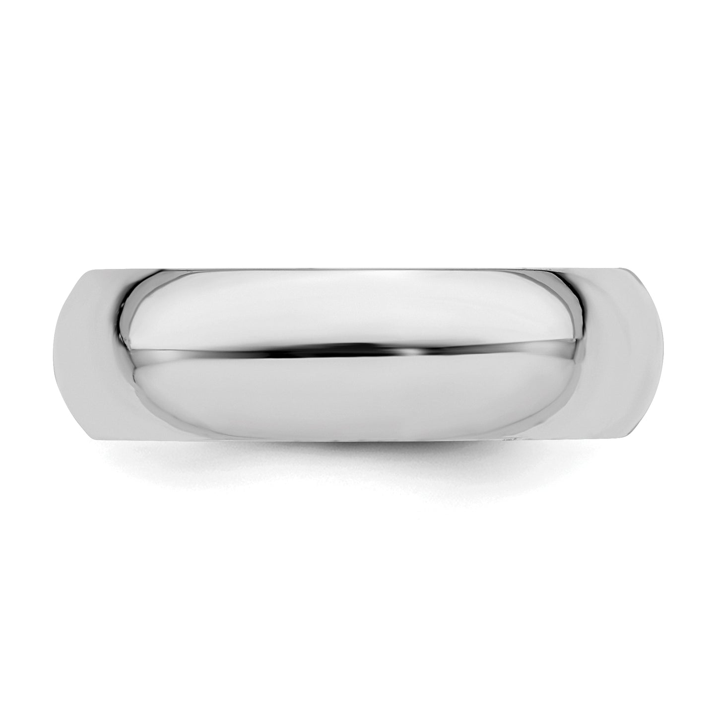 Sterling Silver Rhodium-Plated 6mm Comfort Fit Size 13 Band