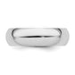 Sterling Silver Rhodium-Plated 6mm Comfort Fit Size 12.5 Band