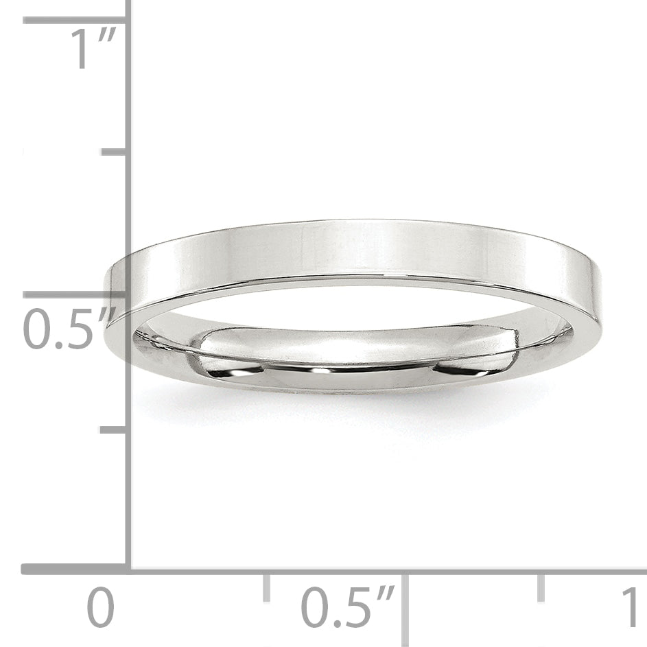 Sterling Silver 3mm Comfort Fit Flat Size 10 Band