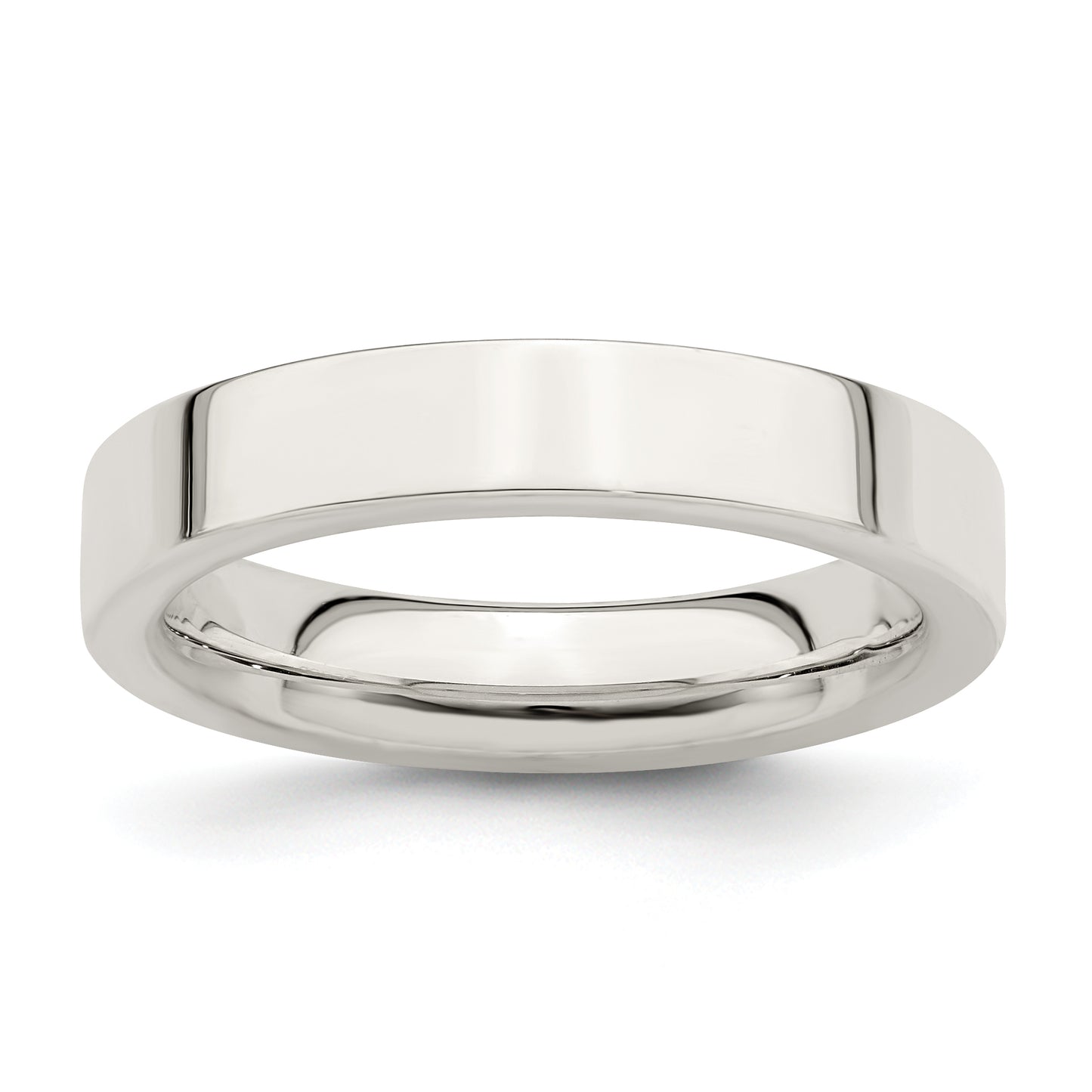 Sterling Silver 4mm Comfort Fit Flat Size 5.5 Band