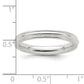 Sterling Silver 3mm Comfort Fit Half Round Milgrain Size 6 Band