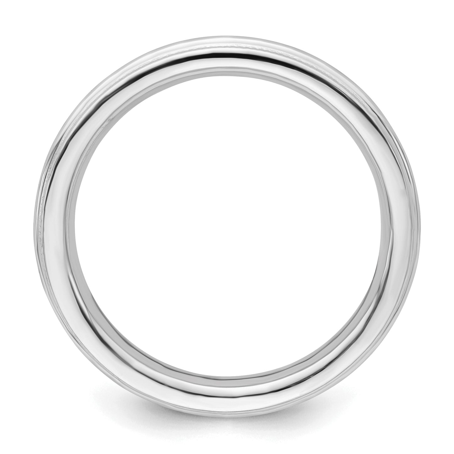 Sterling Silver Rhodium-Plated 3mm Comfort Fit Milgrain Size 12.5 Band