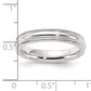 Sterling Silver 4mm Comfort Fit Half Round Milgrain Size 10.5 Band